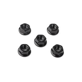 RC4WD Muttern mit Flansch, Low Profile, M4, Schwarz, 5 Stück - FRI-GX47-004RFJ
