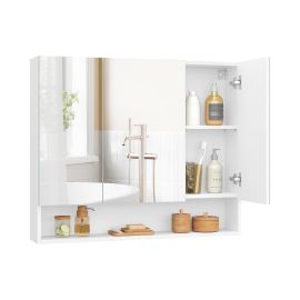 VASAGLE Spiegelschrank Weiss, 90 x 16.5 x 75 cm - FRI-GX47-003S6H