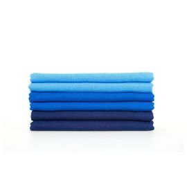 MAKIAN Mulltuch 6-er Set 80 x 80 cm Blau uni - FRI-GX47-001AGZ