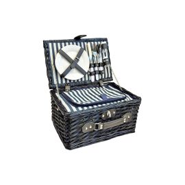Dameco Picknickkorb für 2 Personen 13-teilig, Dunkelbraun/Blau - FRI-GX47-004KNN