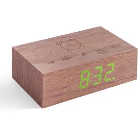 Gingko Digitalwecker Flip Click Clock Walnut - FRI-GX47-002VST