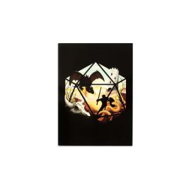 Glass Staff Grusskarte Dragon D20 Schwarz - FRI-GX47-0046W1