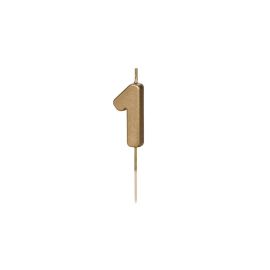 Partydeco PartyDeco Geburtstagskerze Ziffer 1 Gold 1 Stück - FRI-GX47-006XV3