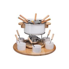 Nouvel Fleischfondue-Set Larissa 23 Teile, Braun/Weiss - FRI-GX47-002P0N