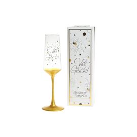 Trendcompany Sektglas Viel Glück - FRI-GX47-001Q2N