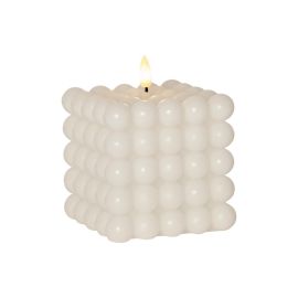 Star Trading LED-Kerze Pillar Flamme Dot, 10 x 12.5 cm, Weiss - FRI-GX47-0030RH
