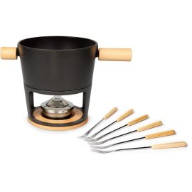 Stöckli Käsefondue-Set Titlis Big 9 Teile, Schwarz - FRI-GX47-004DVS