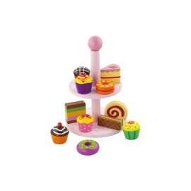 Viga Spiel-Lebensmittel Cupcakes mit Kuchenregal - FRI-GX47-00359D