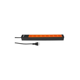 STEFFEN 19" Steckdosenleiste Alu Modular 8x T23, Schwarz/Orange - FRI-GX47-001MPK