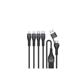 4smarts USB-C/A Multi-Ladekabel 4in2 1.2 m, Schwarz - FRI-GX47-001ES4