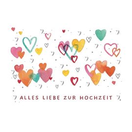 Cart Glückwunschkarte Hochzeit Herzen 12 x 17 cm - FRI-GX47-0052Y4