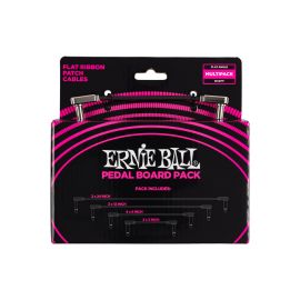 Ernie Ball Patch-Kabel 6224 Flat Ribbon Multi-Pack – 10 Stück, Schwarz - FRI-GX47-00654P