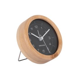 KARLSSON Klassischer Wecker Neat Round Bambus / Schwarz - FRI-GX47-005SA1
