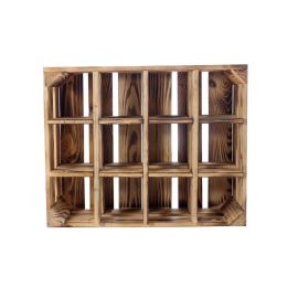 Holz Zollhaus Flaschenregal Vintage für 12 Flaschen, Kiefer geflammt - FRI-GX47-0014EY