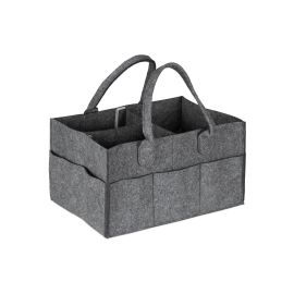 relaxdays Pflegekörbchen Windel Caddy Filz Anthrazit - FRI-GX47-000JYF