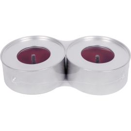 müller Kerzen Metalldose mit rotem Wachs 9.6 x 4.3 cm, Rot, 2 Stück - FRI-GX47-0005F5