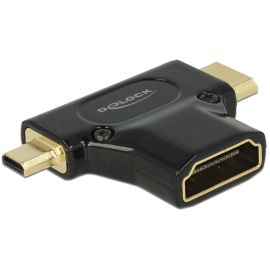 Delock Adapter HDMI - Micro-HDMI (HDMI-D)/Mini-HDMI (HDMI-C) (65666) - FRI-GX47-002V5V