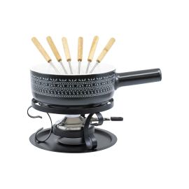Kadastar Käsefondue-Set Nordic Deer 9 Teile, Schwarz - FRI-GX47-002MQC