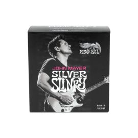 Ernie Ball John Mayer Silver Slinky E-Gitarrensaiten 6er-Pack - FRI-GX47-0075WH