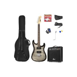 MAX E-Gitarre GigKit Quilted Style Schwarz - FRI-GX47-004NDX