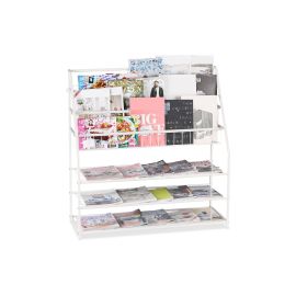 relaxdays Zeitungsständer 96 x 97 x 37 cm Weiss - FRI-GX47-003JDC