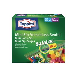 Toppits Gefrierbeutel Mini Zip-Verschluss SafeLoc, 40 Stück - FRI-GX47-004NVF