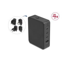 Delock GaN Ladegerät 3x USB-C PD 3.1, 1x USB-A, 145 W - FRI-GX47-007FYG