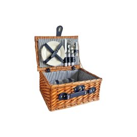 Dameco Picknickkorb für 2 Personen 11-teilig, Braun/Blau - FRI-GX47-0059YY