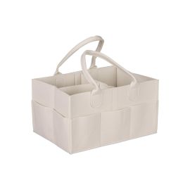 relaxdays Pflegekörbchen Windel Caddy Filz Beige - FRI-GX47-00112V