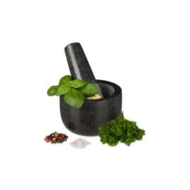 relaxdays Mörser 8.5 cm, Granit - FRI-GX47-006YCR