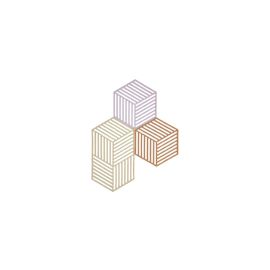 Zone Denmark Topfuntersetzer Hexagon, 3er Set Mehrfarbig/Beige - FRI-GX47-001MAP