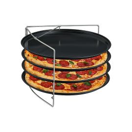 relaxdays Pizzablech 4er-Set mit Gestell - FRI-GX47-000J61