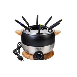 FURBER Fondue-Set Chalet 11 Teile, Schwarz/Silber - FRI-GX47-005TSC