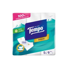 Tempo Toilettenpapier Deluxe 9 Rollen, 5-lagig, Weiss - FRI-GX47-001K26