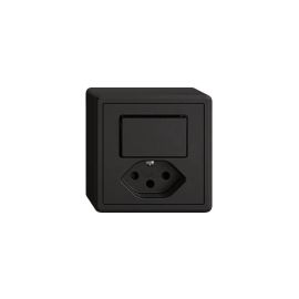 Feller EDIZIOliv Kleinkombi AP 1xT13-1xS3 Schwarz - FRI-GX47-003CJA