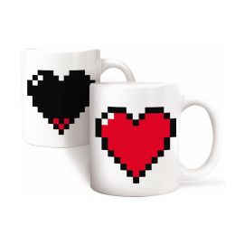 Kikkerland Kaffeetasse Pixel Herz mit Farbwechsel - FRI-GX47-003XKM