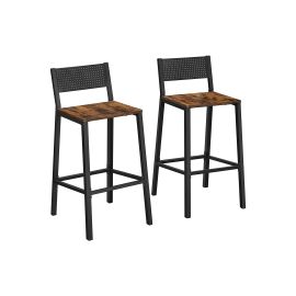 VASAGLE Barhocker 2 Stück 43.1 x 97.2 cm, Schwarz/Braun - FRI-GX47-002GRC