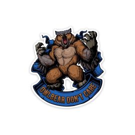 Glass Staff Owlbear Don't Care Sticker Blau - FRI-GX47-0028PB