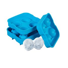 relaxdays Eiswürfelform Kugel 2 Stück, Blau - FRI-GX47-000J2M
