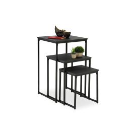 relaxdays Beistelltisch 3er Set Schwarz - FRI-GX47-002ECH
