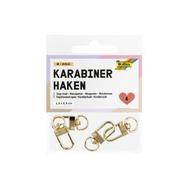 Folia Karabinerhaken M M 1.2 x 3.3 cm goldfarben 4er-Set - FRI-GX47-001YW4