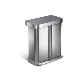 Simplehuman Abfalleimer Step Can 34+24 l Silber - FRI-GX47-001RA6