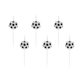 Partydeco Kerze Fussball 6 Stück - FRI-GX47-000808