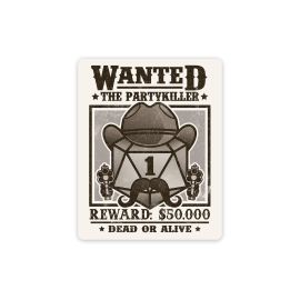 Glass Staff Wanted Partykiller Sticker Schwarz/Weiss - FRI-GX47-002AQM