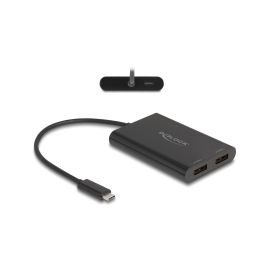 Delock Multiadapter USB-C zu 2 x DisplayPort 4K 60Hz Schwarz - FRI-GX47-00245T