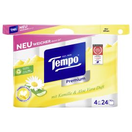 Tempo Toilettenpapier Premium Kamille  Rollen, 4-lagig, Weiss - FRI-GX47-000A98