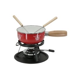 Nouvel Käsefondue-Set Hirsch-Paar 5 Teile, Rot/Weiss - FRI-GX47-003H74