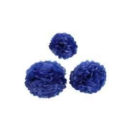 Creativ Company Pompons 20 + 24 + 30 cm 3 Stück, Blau - FRI-GX47-001WSA