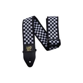 Ernie Ball Gitarrengurt Jacquard Black and White Checkered - FRI-GX47-001V21