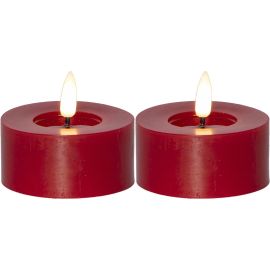 Star Trading LED Teelichter Set Flamme Flow 2 Pack, Rot - FRI-GX47-0005TP